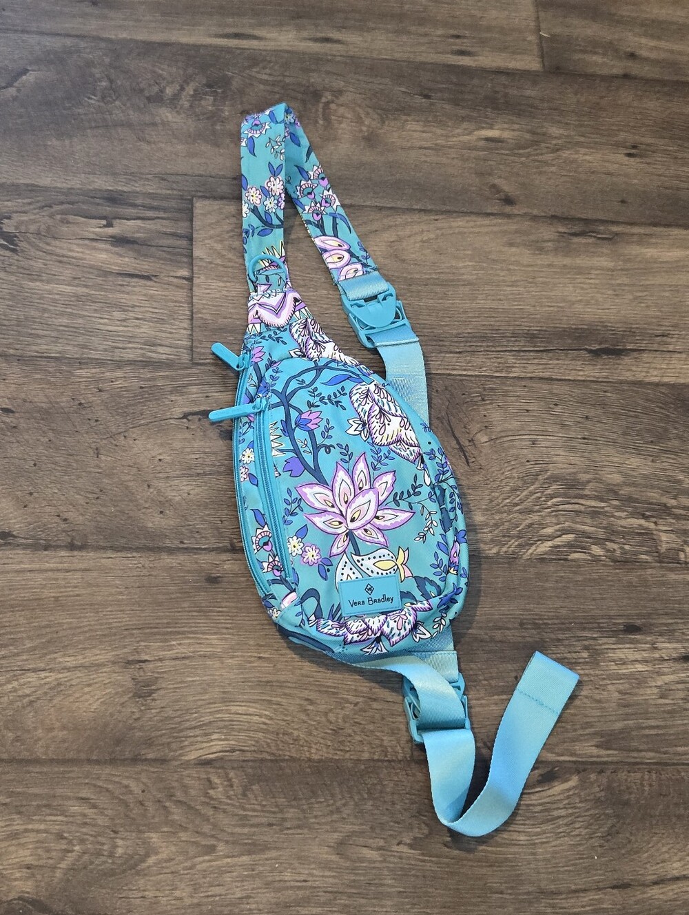 Vera Bradley Turquoise Floral Sling Crossbody